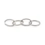 Quattro anelli ovali 4x6x18mm - Argento 925 rodiato x 2pz