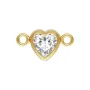 Separador de corazón engastado 4x8mm (H) - óxido de zirconio y Gold Filled x 1pc