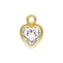 Ciondolo cuore incastonato 4x6mm - ossido di zirconio & Gold Filled x 1pc