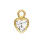 Heart charm set 3x5mm - cubic zirconia & Gold Filled x 1pc