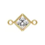 Intercalaire carré serti 6x10mm - oxyde de zirconium & Gold Filled x 1pc