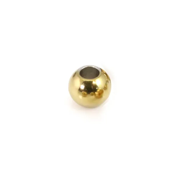 Pérola redonda 5mm - Aço Inox 304 dourado x 10pcs