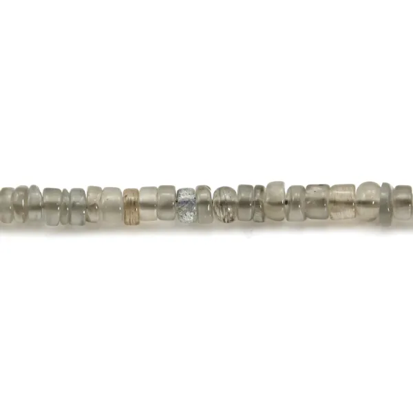 Grauer Mondstein Rondelle Heishi 4-5mm x 41cm