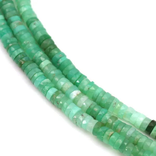 Faceted heishi rondelle chrysoprase 8-9mm x 42cm