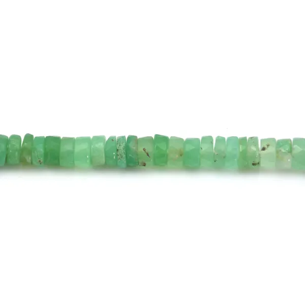 Chrysoprasa rondelle heishi facetada 7-8mm x 42cm