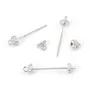 Argola intermediária rosqueável para pérola totalmente perfurada 27mm - zircônia cúbica & Prata 925 rodiada x 1pc