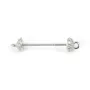 Argola intermediária rosqueável para pérola totalmente perfurada 27mm - zircônia cúbica & Prata 925 rodiada x 1pc