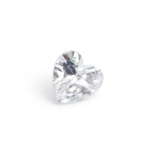Pendente in ossido di zirconio cuore sfaccettato 6mm x 2pcs