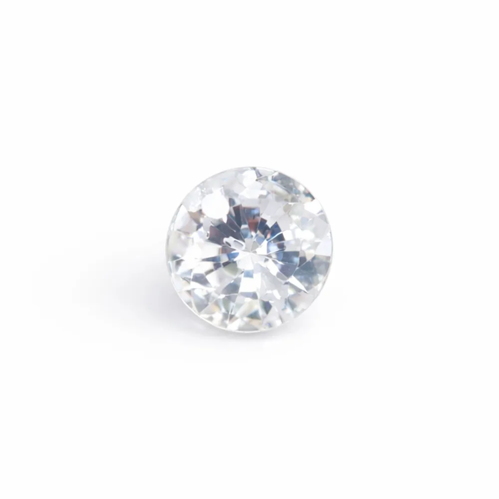 Colgante de óxido de zirconio redondo brillante 6mm x 2pcs
