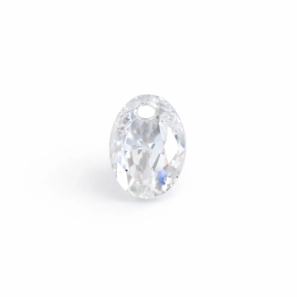 Oval facettierter Zirkonia-Anhänger 4x6mm x 2 Stück