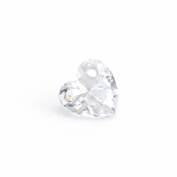 Facettierter Zirkonia-Herzanhänger 5mm x 2Stk