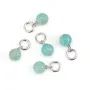 Dije de Amazonita de Perú redondo 4mm - Plata 925 rodiada x 1ud