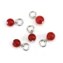 Colgante de Bambú de mar rojo redondo 4mm - Plata 925 rodiada x 1ud