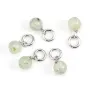Breloque Prehnite rond 4mm - Argent 925 rhodié x 1pc