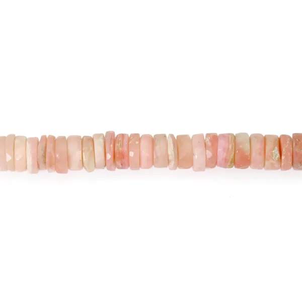 Opala rosa rondelle heishi facetada 7-8mm x 40cm