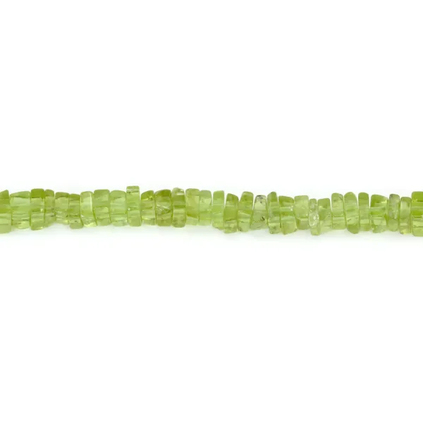Peridoto rodaja lámina cuadrada 1.5x4mm x 41cm
