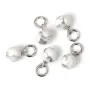 Breloque Howlite rond 4mm - Argent 925 rhodié x 1pc