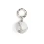 Breloque Howlite rond 4mm - Argent 925 rhodié x 1pc