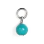 Colgante Howlite teñido turquesa redondo 4mm - Plata 925 rodiada x 1ud