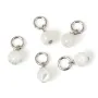 Breloque Nacre blanche rond 4mm - Argent 925 rhodié x 1pc