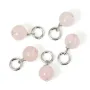 Pingente Quartzo rosa redondo 4mm - Prata 925 rodiada x 1pc
