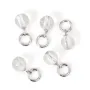 Pingente Cristal de rocha redondo 4mm - Prata 925 rodiada x 1pc