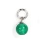 Pingente de Ágata verde redondo 4mm - Prata 925 rodiada x 1pc