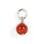 Colgante Ágata roja redonda 4mm - Plata 925 rodiada x 1ud