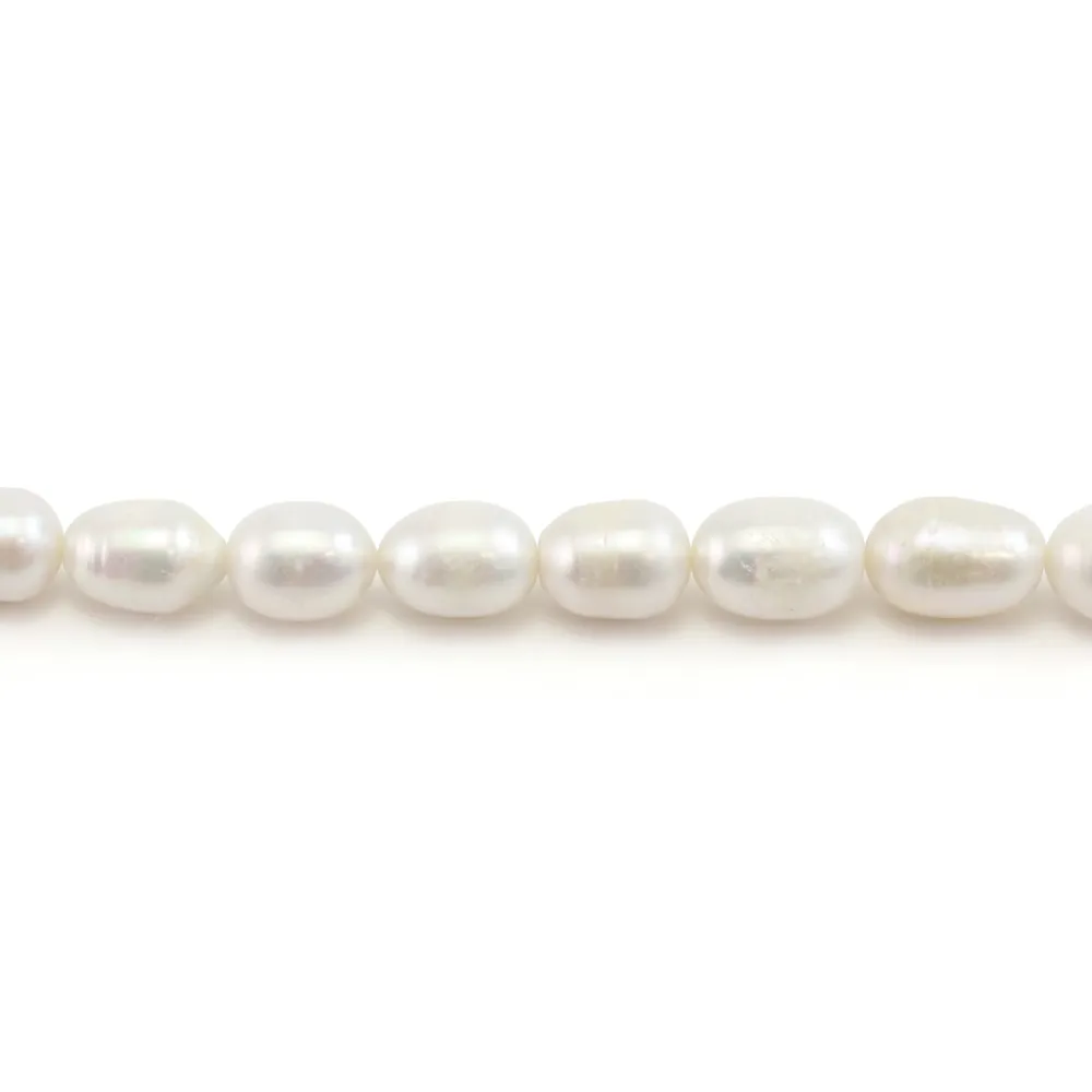 Perles de culture d'eau douce, blanche, olive, 10-11mm x 37cm