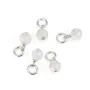 Colgante Piedra de luna redondo 4mm - Plata 925 rodiada x 1ud