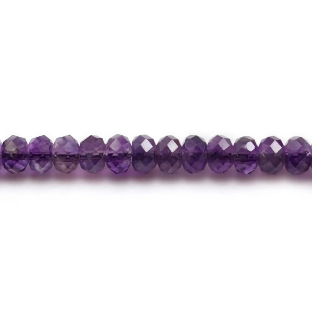 Amethyst, facettierte Scheibe, 4x6mm x 39cm
