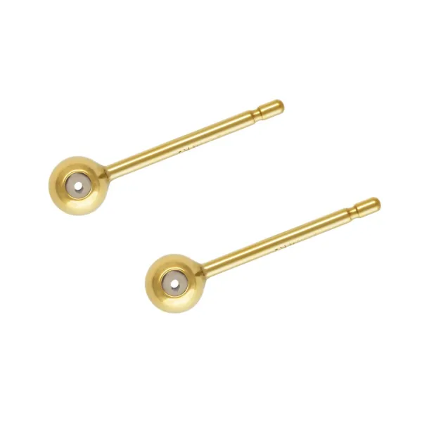 Clous d'oreilles stoppeur silicone, en Gold Filled 3mm x 2pcs