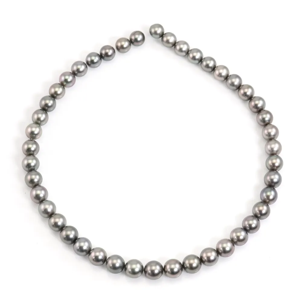 Pendentif Perle De Tahiti Ronde 10 Mm - Gris Vert Clair Sur Bélière Argent 925 Rhodié - Neuf Avec étiquettes