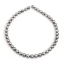 Perle de culture de Tahiti, ronde,8.5-9.4mm - 44 perles (environ 40cm) - qualité A/B - couleur gris clair