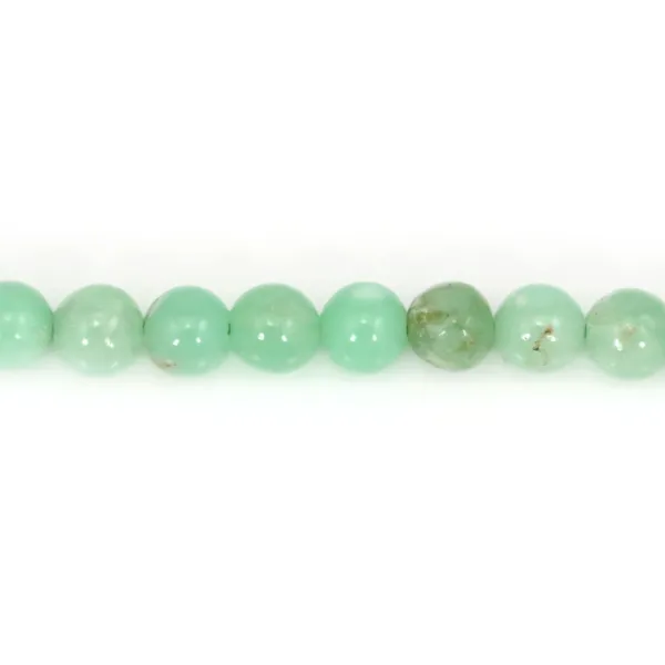 Chrysoprase in green color, in round shape, 5mm x 4pcs