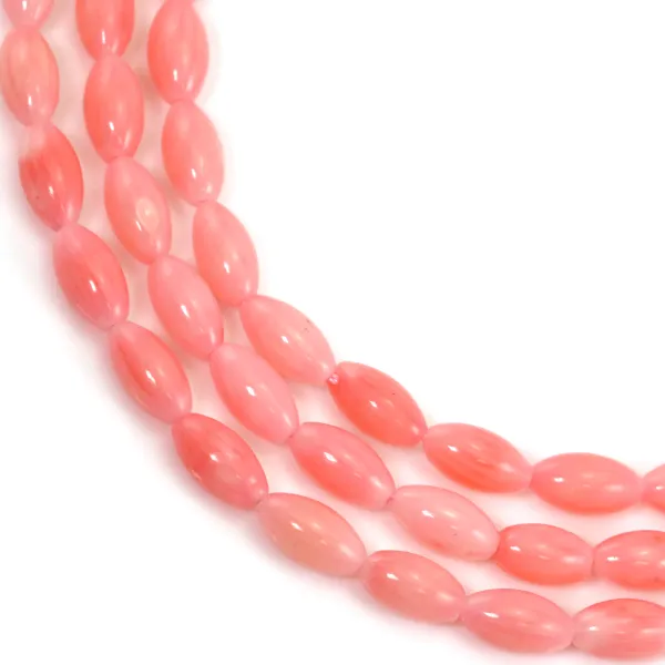 Bambou de mer teinté rose tonnelet 4x8mm x 40cm