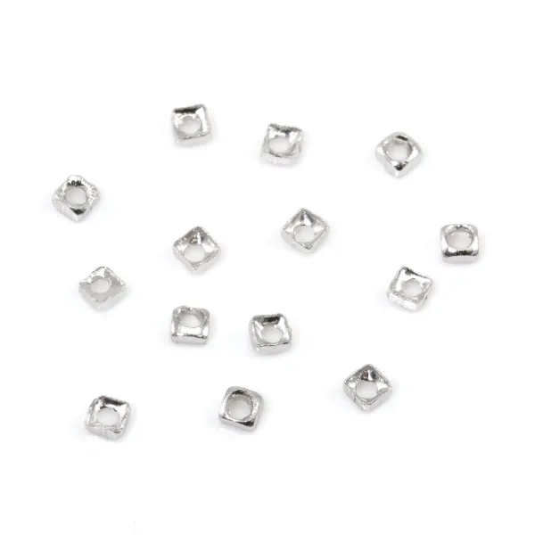 Runde Zwischenscheibe Quadrat 1.5mm - Silber 925 rhodiniert x 50 Stück
