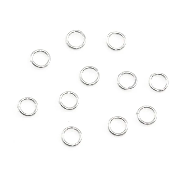 Anéis abertos redondos 4x0.6mm - Prata 925 x 20pcs