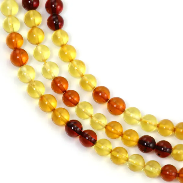 Multicolored amber round 5.5-6mm x 38cm