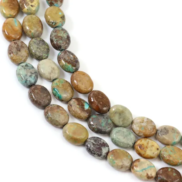 Turquoise ovale 8x10mm - Qualité AB x 39cm