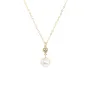 Collier coeur & Perle de culture - oxyde de zirconium & Gold Filled x 1pc