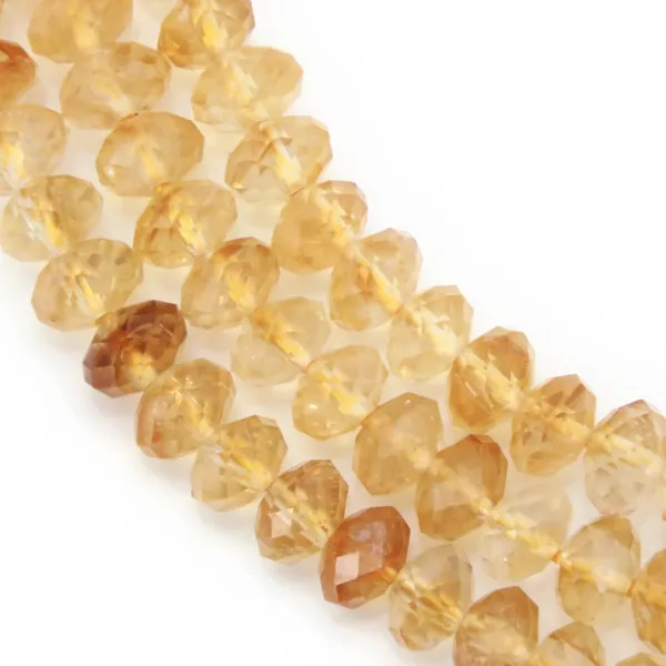 Citrina, redonda facetada, 6x10mm x 40cm