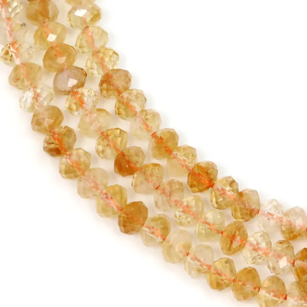 Citrine, rondelle facettée, 4x6mm x 39cm