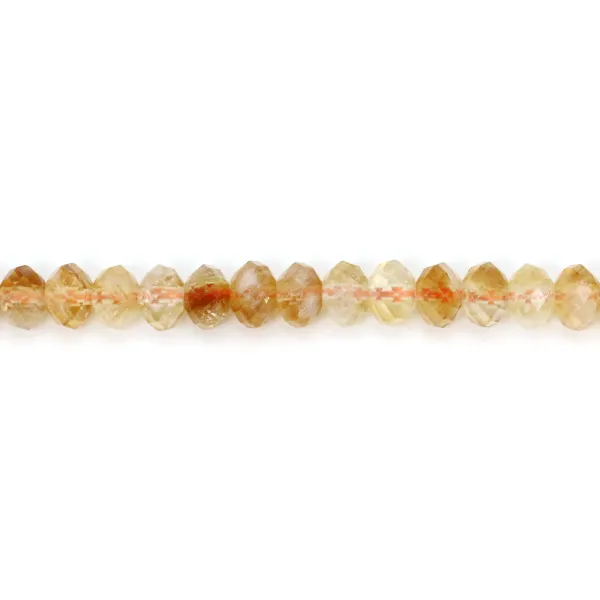 Citrine faceted rondelle 4x6mm x 2pcs