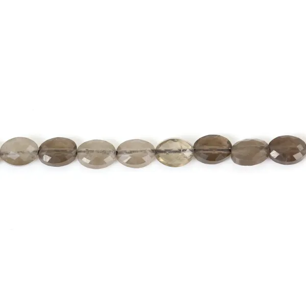 Facettierter Rauchquarz oval 6x8mm x 4 Stück
