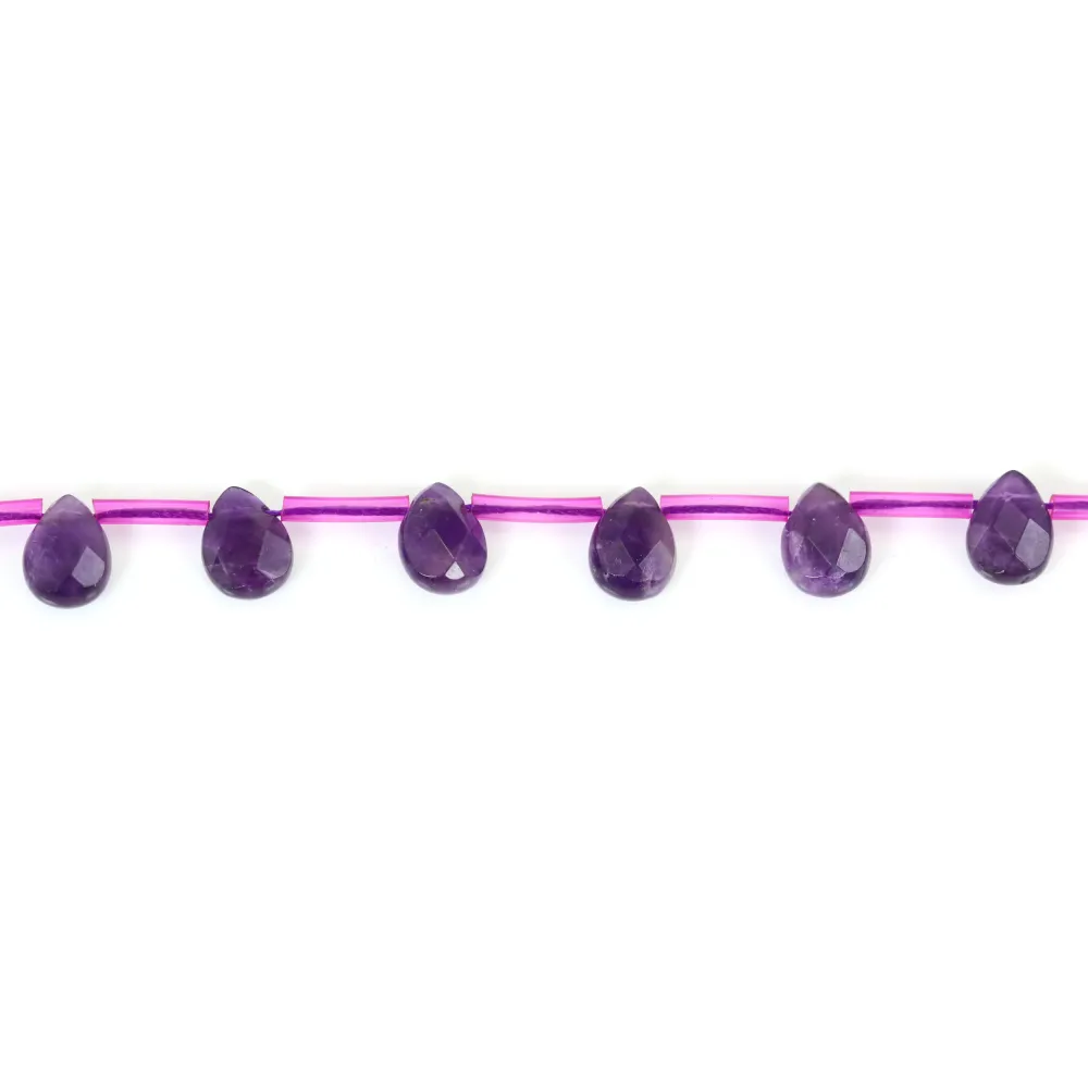 Amethyst Tropfen Flach Facettiert 6x9mmX 4Stk
