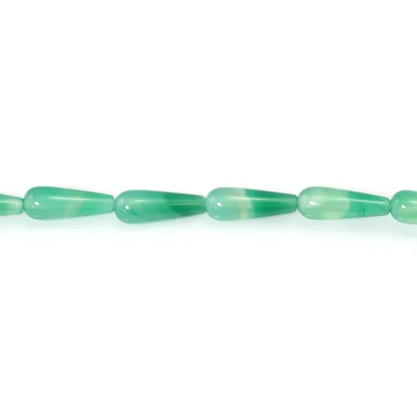 Ágata verde gota 6x16mm x 2uds