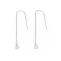 Correntes de orelha solitária 5mm - ZC & Prata 925 rodiada x 2pcs