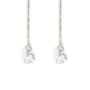 Solitaire Kettenohrringe 5mm - ZC & rhodiniertes 925er Silber x 2 Stück