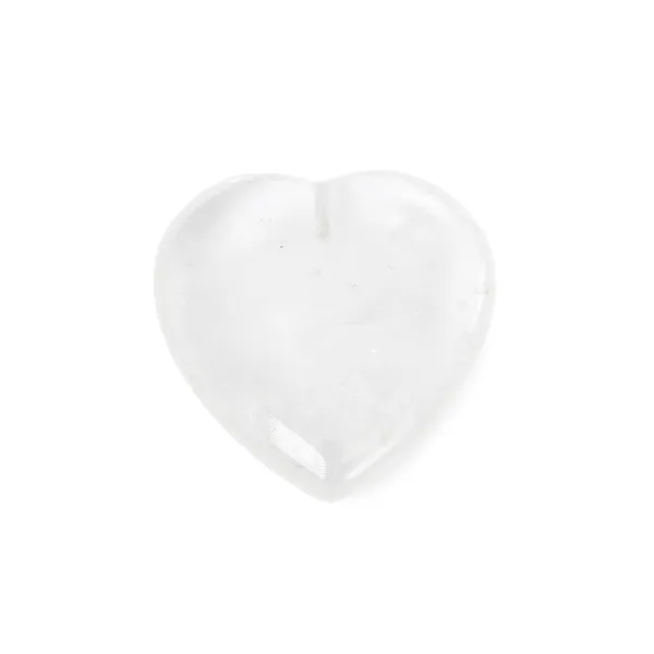 Ciondolo Cristallo di rocca cuore semi perforato 25mm x 1pc